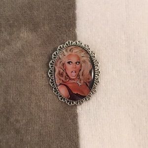 Novelty RuPaul Framed Pin-back Brooch